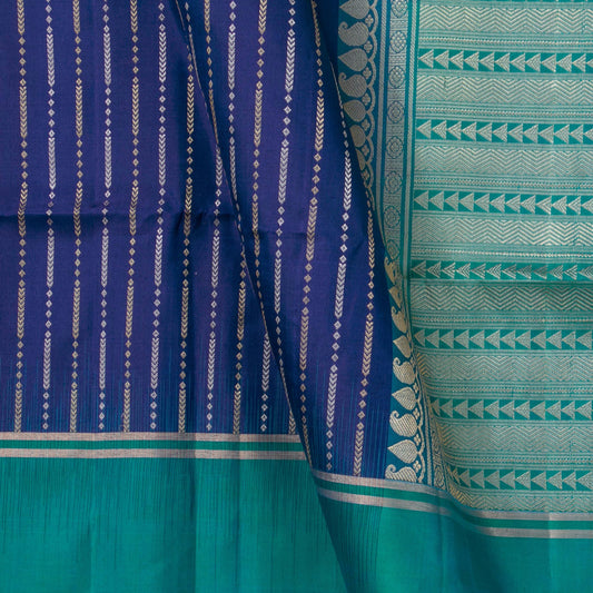 Blue And Teal Handwoven Soft Silk Saree Pure Silk For Festive Wear PV NYC 1693