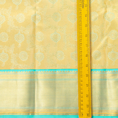 Gold And Blue Tissue Kanchipuram Silk Saree For Bridal Wear PV MEN 274 - Silk Sari - Panjavarnam PV MEN 274