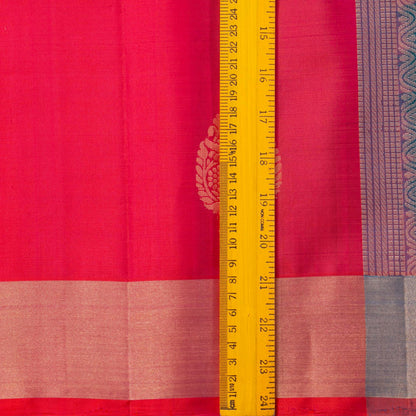 Pink And Blue Kanchipuram Soft Silk Saree For Festive Wear PV NYC 1696