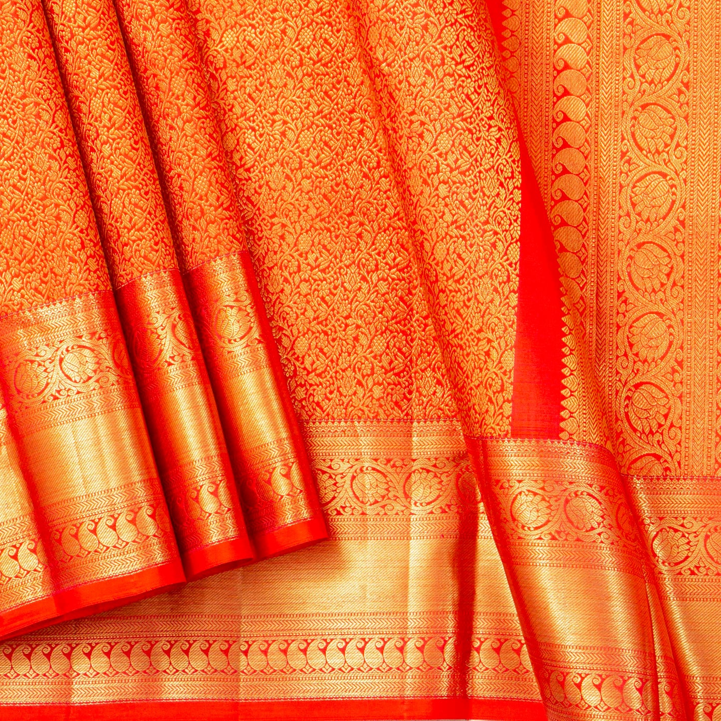 Red Kanchipuram Silk Saree For Festive Wear PV MEN 298 - Silk Sari - Panjavarnam PV MEN 298