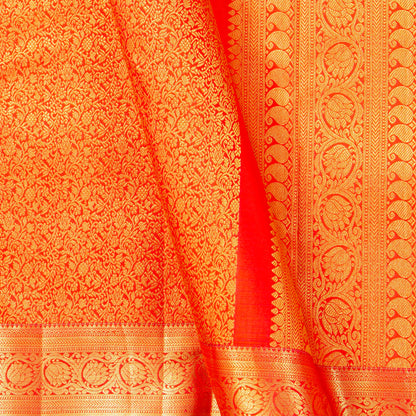 Red Kanchipuram Silk Saree For Festive Wear PV MEN 298 - Silk Sari - Panjavarnam PV MEN 298