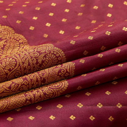 Maroon Kanchipuram Silk Saree For Festive Wear PV MEN 239 - Silk Sari - Panjavarnam PV MEN 239