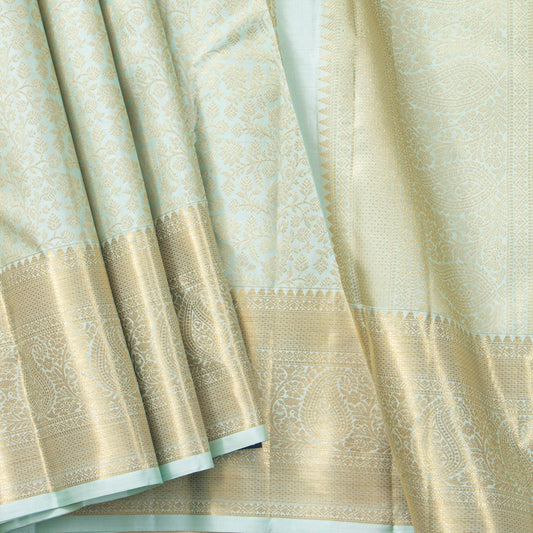 Pastel Blue Kanchipuram Silk Saree For Bridal Wear PV MEN 270