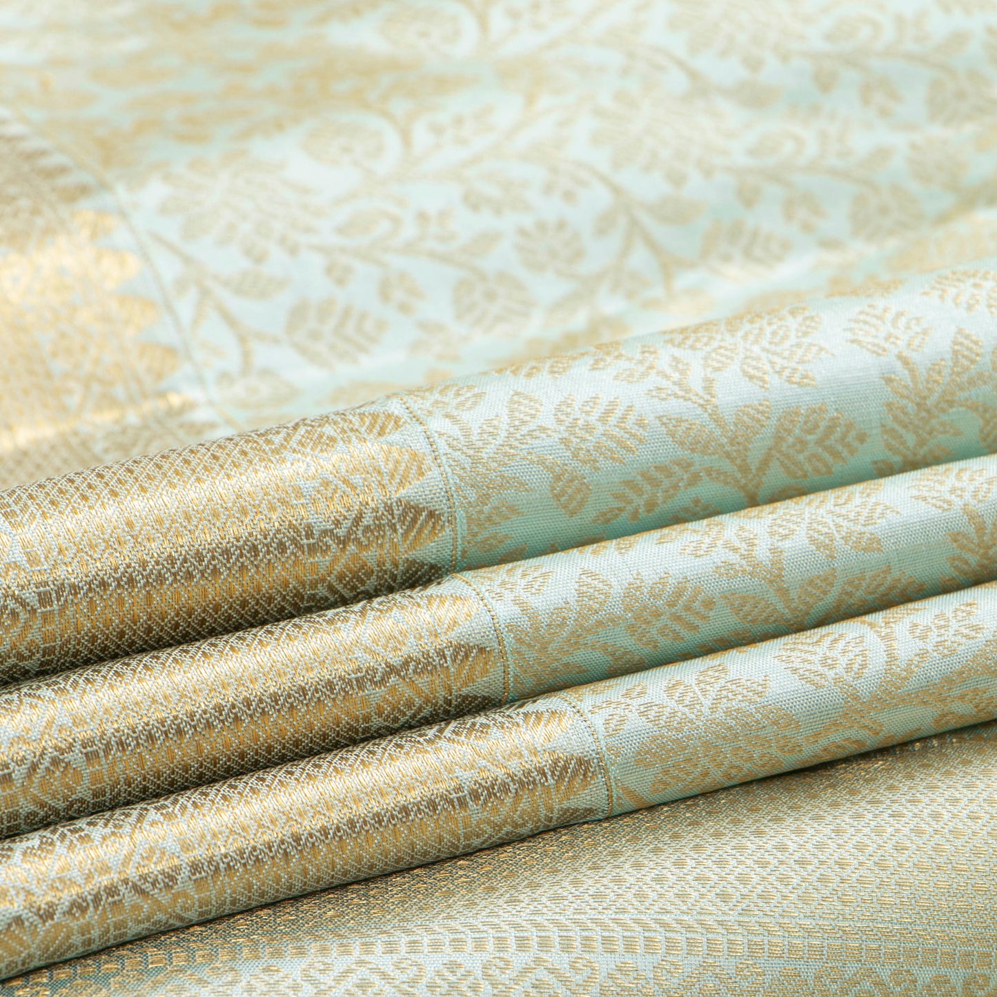 Pastel Blue Kanchipuram Silk Saree For Bridal Wear PV MEN 270