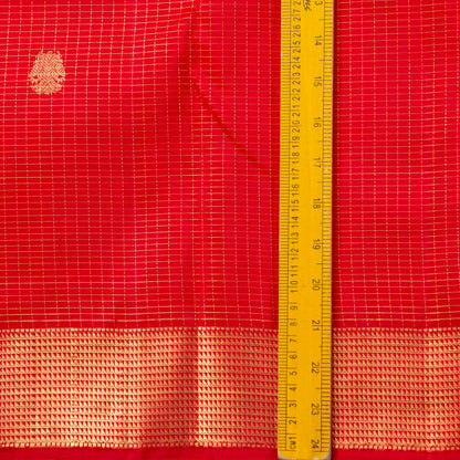 Red Kanchipuram Silk Saree For Festive Wear PV MEN 229 - Silk Sari - Panjavarnam PV MEN 229