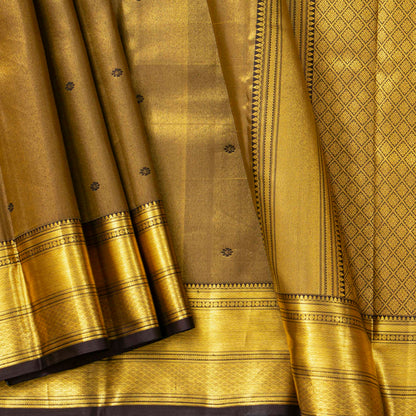 Brown Tissue Kanchipuram Silk Saree For Festive Wear PV MEN 227