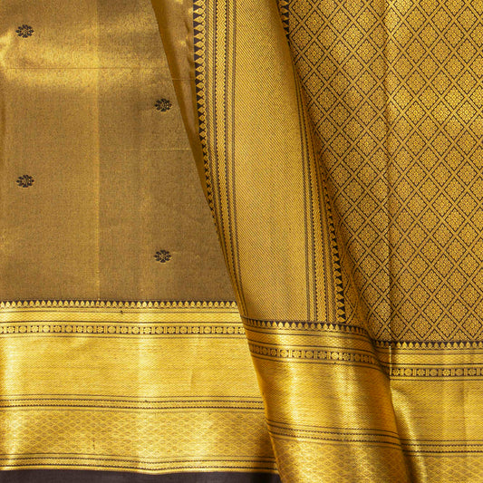 Brown Tissue Kanchipuram Silk Saree For Festive Wear PV MEN 227