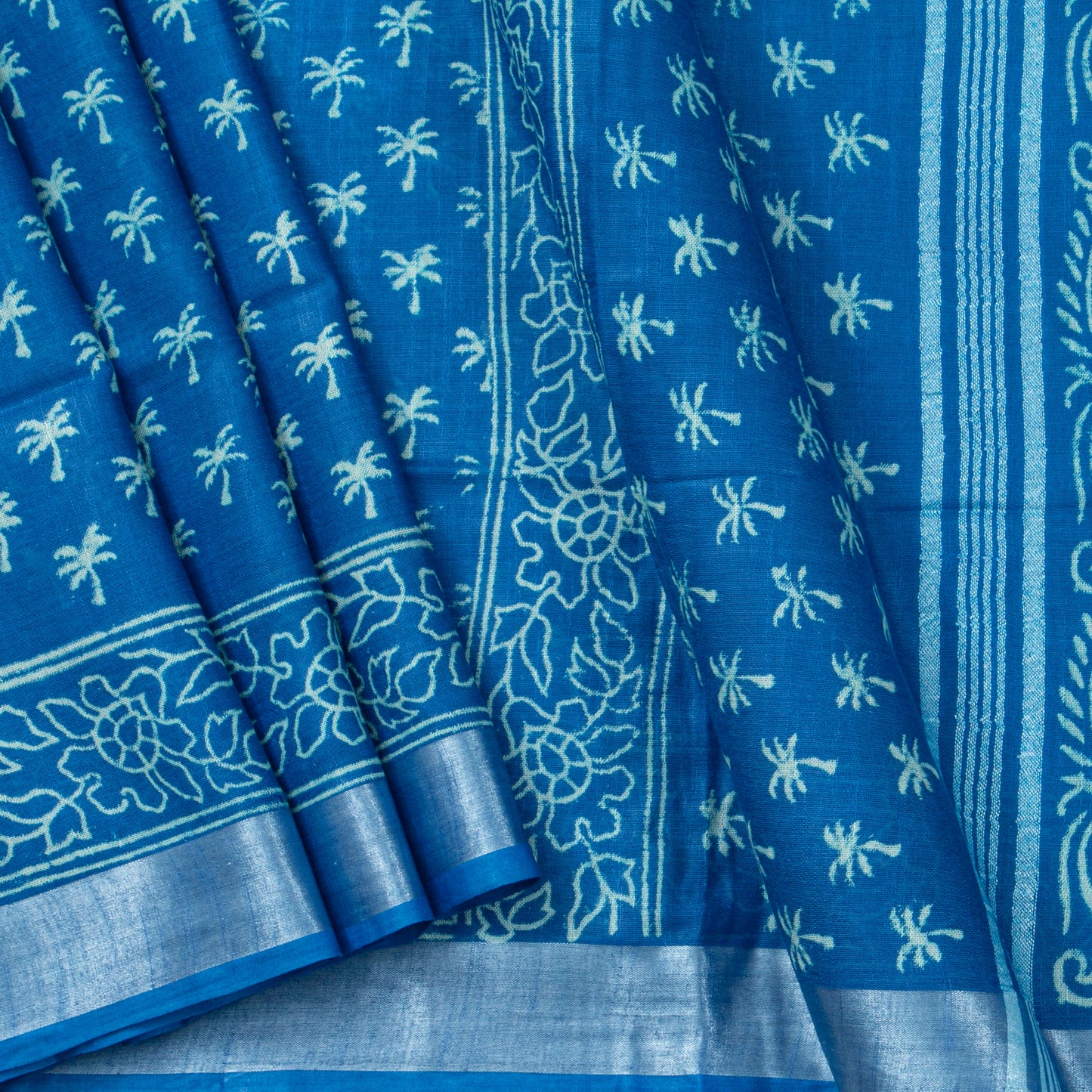 Blue Cotton Saree Handwoven PV YU 2069