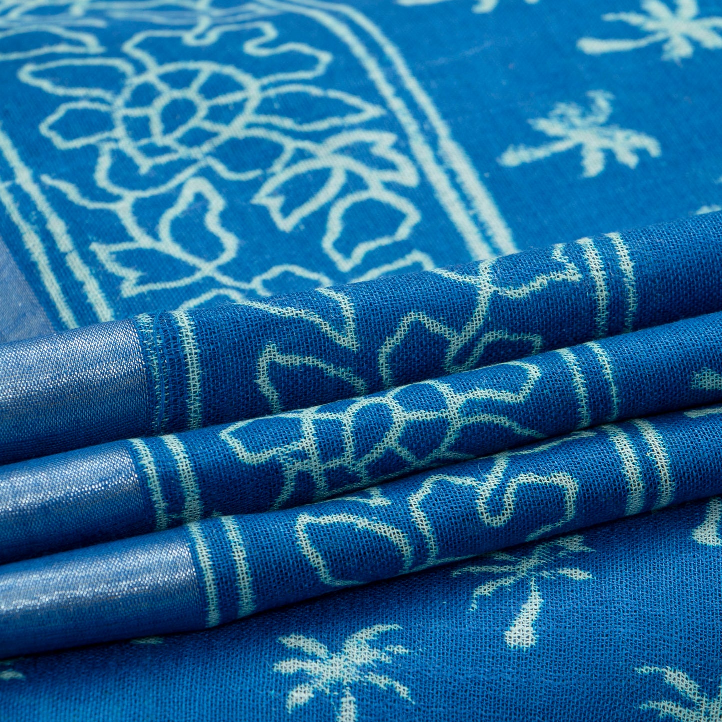 Blue Cotton Saree Handwoven PV YU 2069