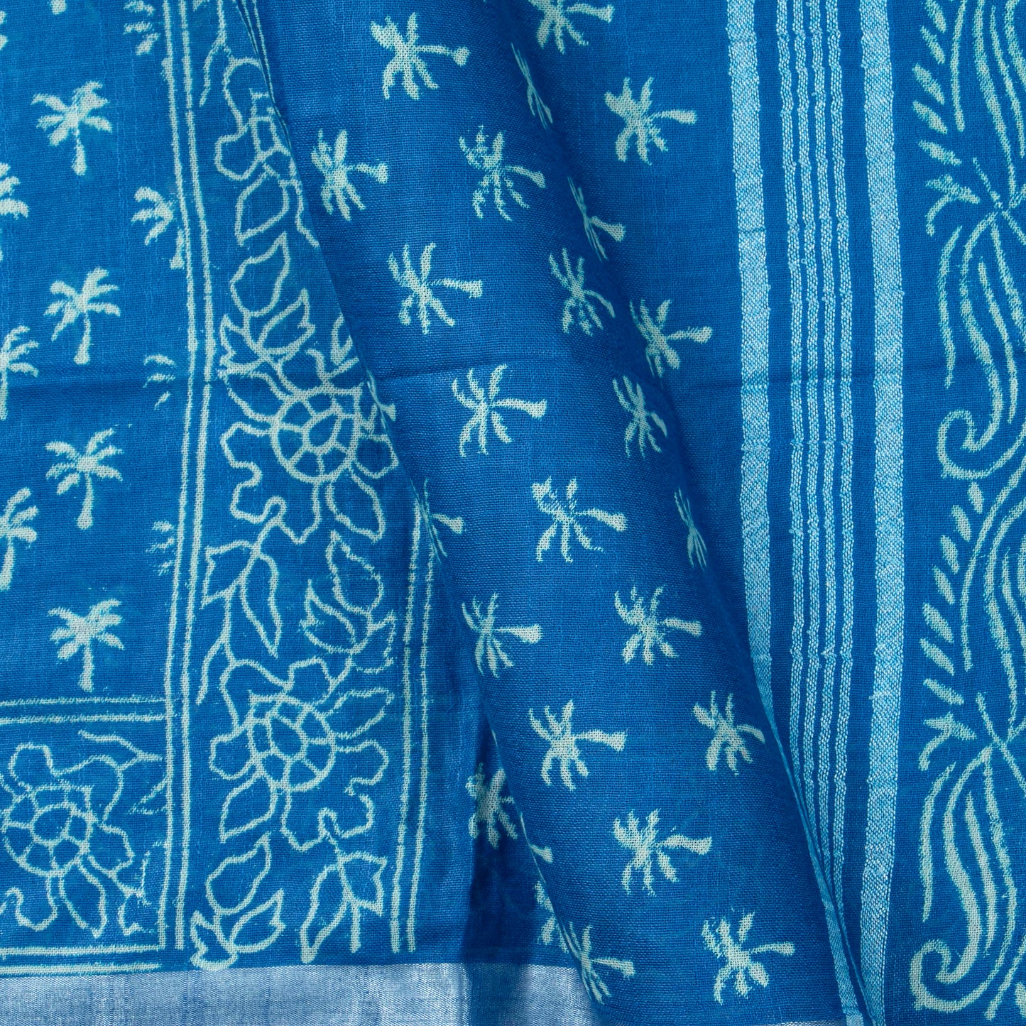 Blue Cotton Saree Handwoven PV YU 2069