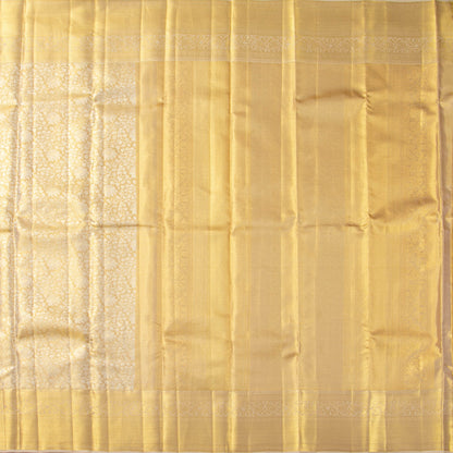 Off White Kanchipuram Silk Saree For Bridal Wear PV MEN 252