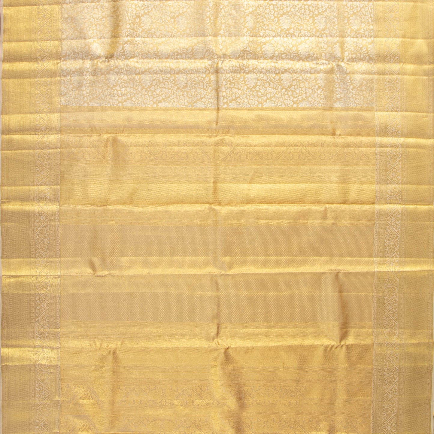 Off White Kanchipuram Silk Saree For Bridal Wear PV MEN 252