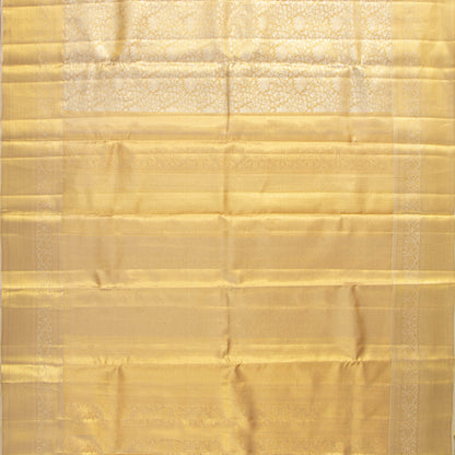 Off White Kanchipuram Silk Saree For Bridal Wear PV MEN 252