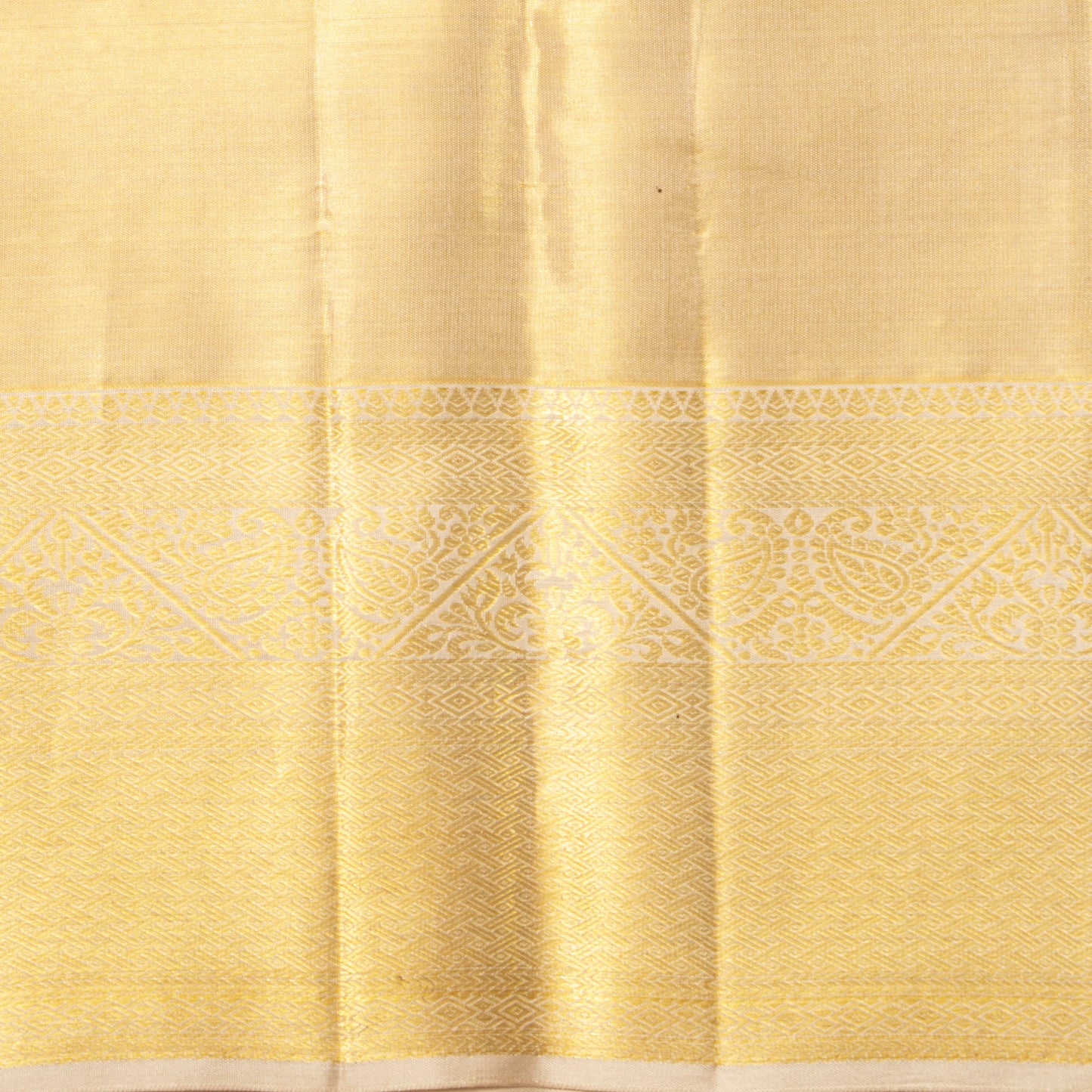Off White Kanchipuram Silk Saree For Bridal Wear PV MEN 252