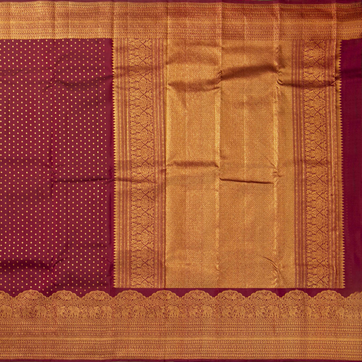Maroon Kanchipuram Silk Saree For Festive Wear PV MEN 239 - Silk Sari - Panjavarnam PV MEN 239