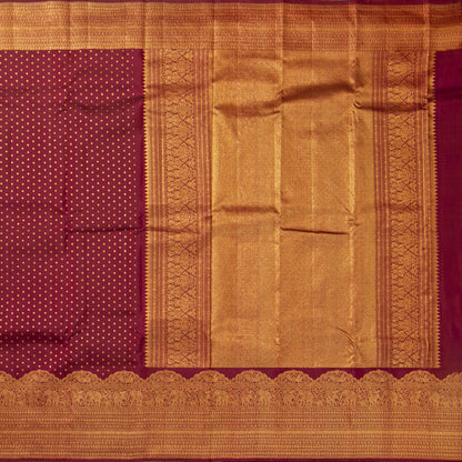 Maroon Kanchipuram Silk Saree For Festive Wear PV MEN 239 - Silk Sari - Panjavarnam PV MEN 239