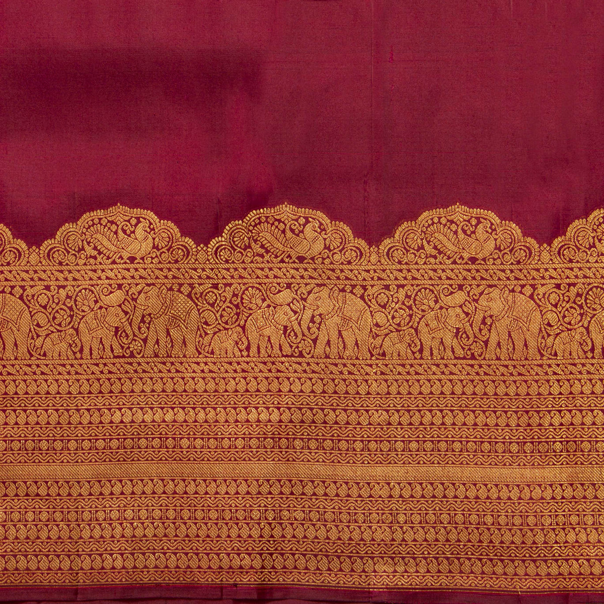 Maroon Kanchipuram Silk Saree For Festive Wear PV MEN 239 - Silk Sari - Panjavarnam PV MEN 239
