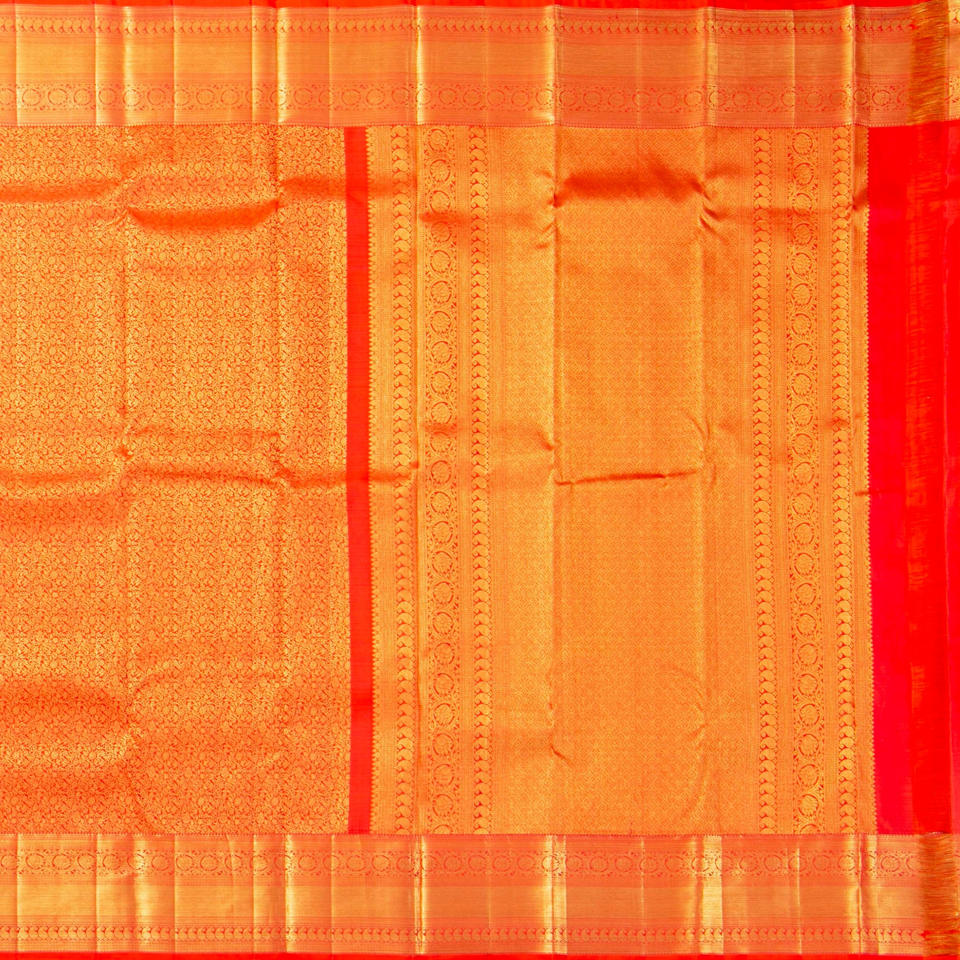 Red Kanchipuram Silk Saree For Festive Wear PV MEN 298 - Silk Sari - Panjavarnam PV MEN 298