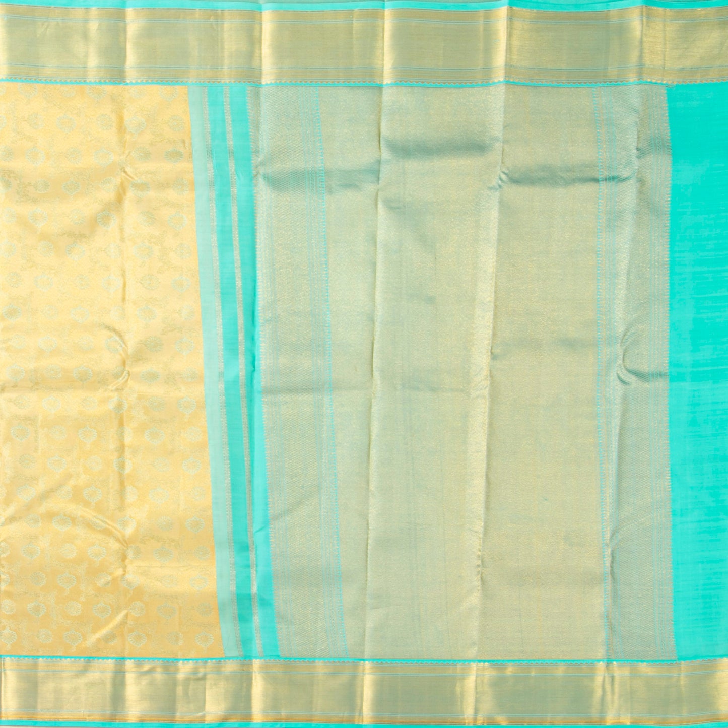 Gold And Blue Tissue Kanchipuram Silk Saree For Bridal Wear PV MEN 274 - Silk Sari - Panjavarnam PV MEN 274