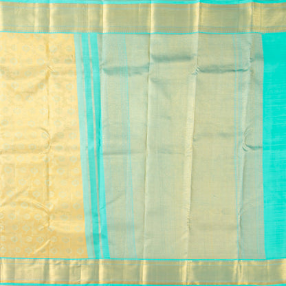 Gold And Blue Tissue Kanchipuram Silk Saree For Bridal Wear PV MEN 274 - Silk Sari - Panjavarnam PV MEN 274