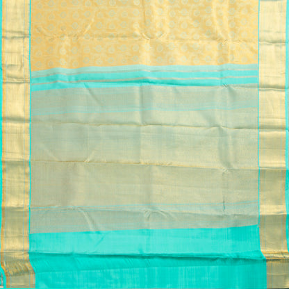 Gold And Blue Tissue Kanchipuram Silk Saree For Bridal Wear PV MEN 274 - Silk Sari - Panjavarnam PV MEN 274