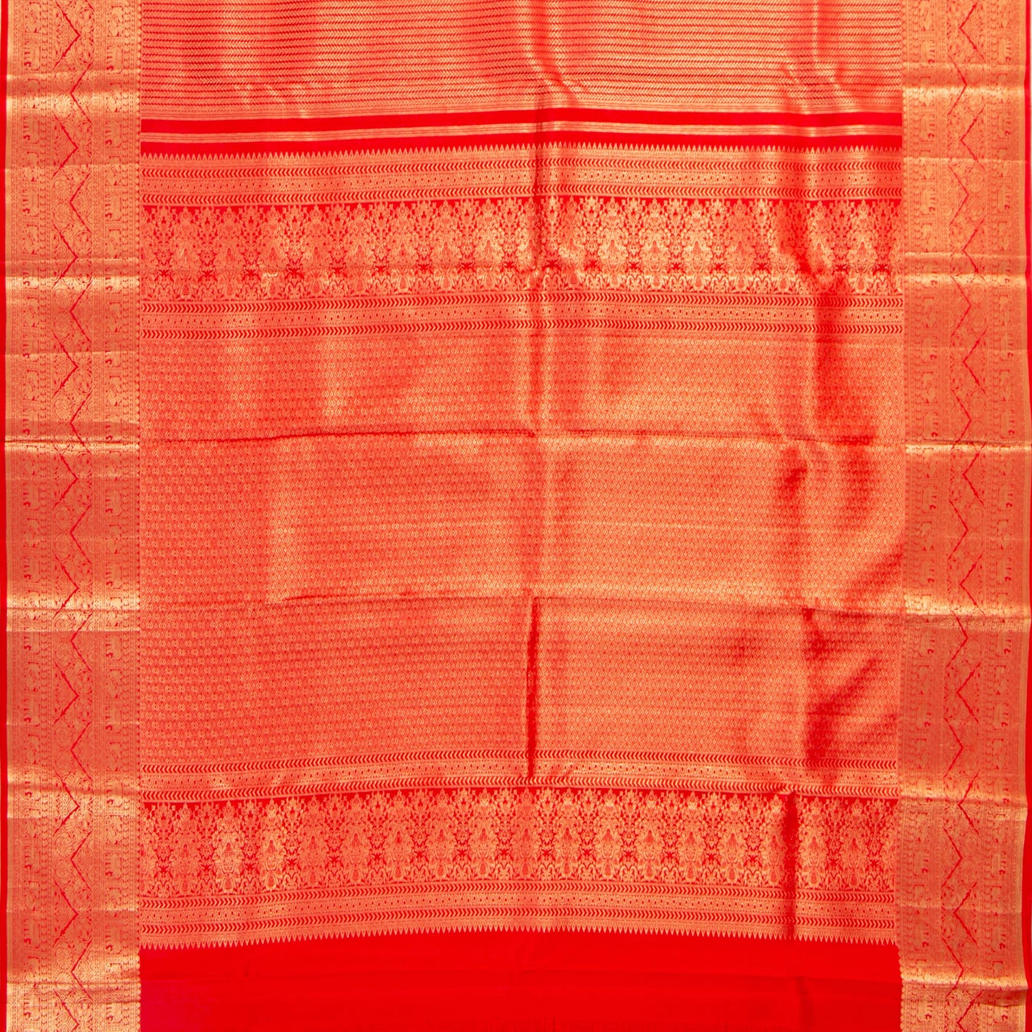 Red  Kanchipuram Silk Saree For Bridal Wear PV MEN 297