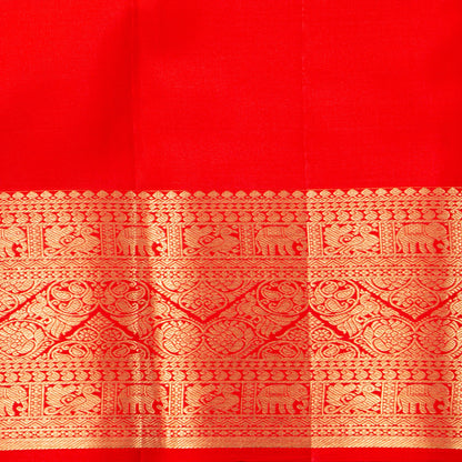 Red  Kanchipuram Silk Saree For Bridal Wear PV MEN 297