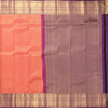 Red And Magenta Kanchipuram Silk Saree For Bridal Wear PV MEN 293