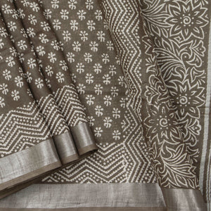 Fawn Cotton Saree Handwoven PV YU 2068