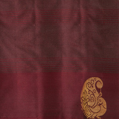 Green And Maroon Kanchipuram Silk Saree For Festive Wear PV MEN 120
