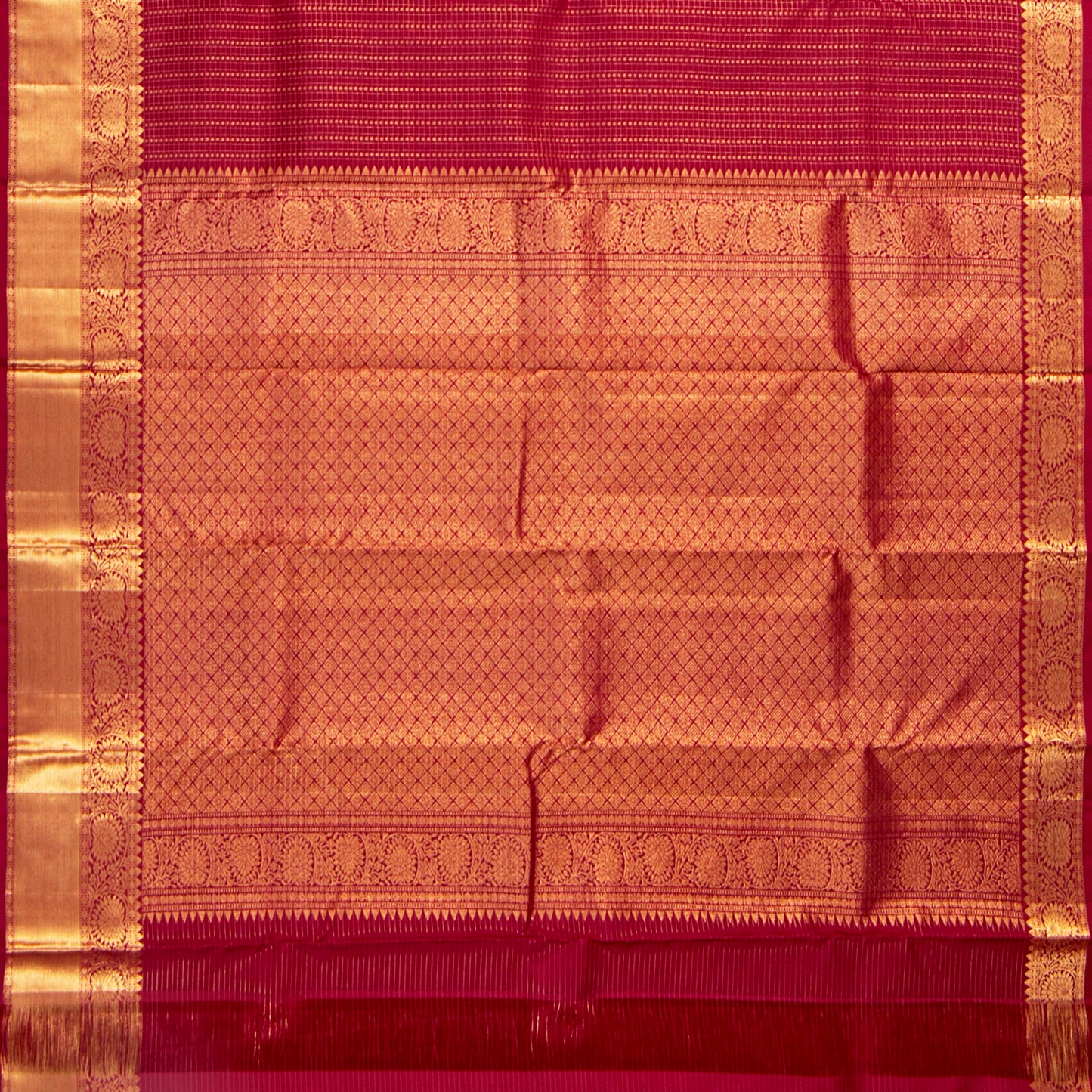 Maroon Kanchipuram Silk Saree For Bridal Wear PV MEN 253 - Silk Sari - Panjavarnam PV MEN 253