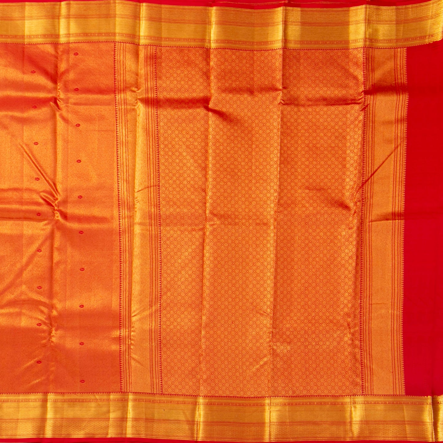 Red Tissue Kanchipuram Silk Saree For Festive Wear PV MEN 228 - Silk Sari - Panjavarnam PV MEN 228