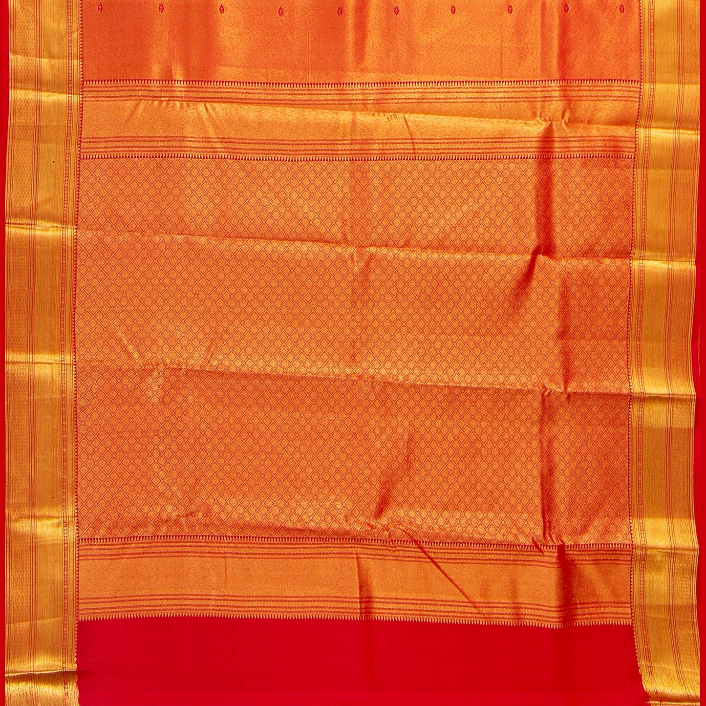 Red Tissue Kanchipuram Silk Saree For Festive Wear PV MEN 228 - Silk Sari - Panjavarnam PV MEN 228