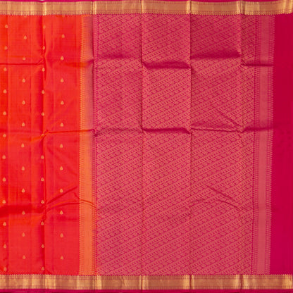 Orange And Pink Kanchipuram Silk Saree For Festive Wear PV MEN 156