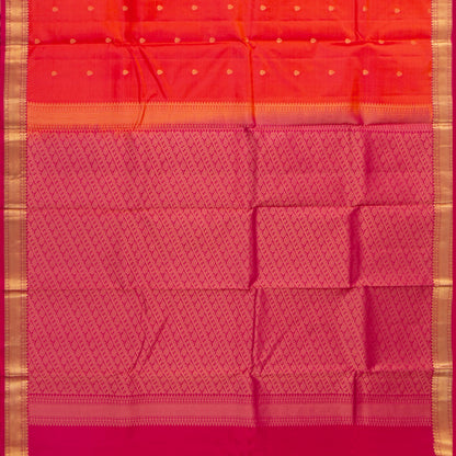 Orange And Pink Kanchipuram Silk Saree For Festive Wear PV MEN 156