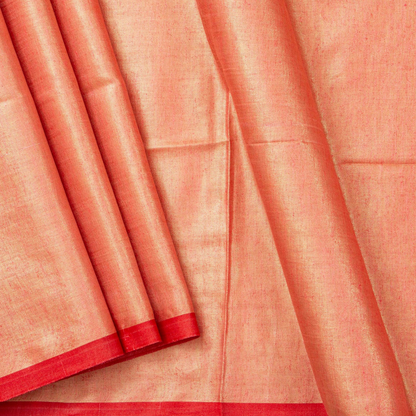 Red Tissue By Linen Handwoven Linen Silk Saree PL 2089