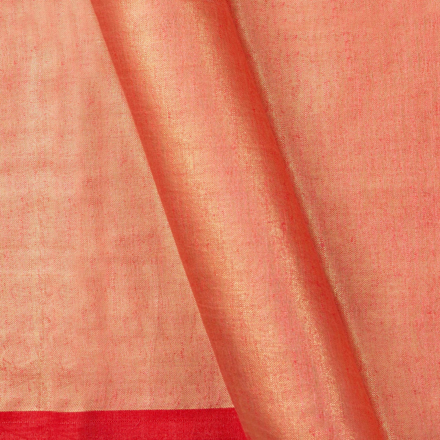 Red Tissue By Linen Handwoven Linen Silk Saree PL 2089