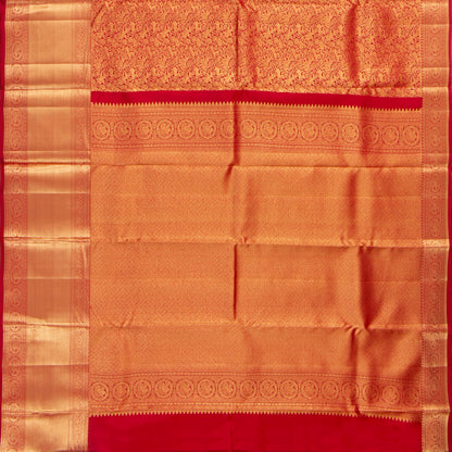 Red Kanchipuram Silk Saree Vanasingaram For Festive Wear PV MEN 236 - Silk Sari - Panjavarnam PV MEN 236