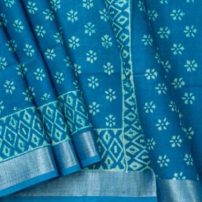 Blue Cotton Saree Handwoven PV YU 2066