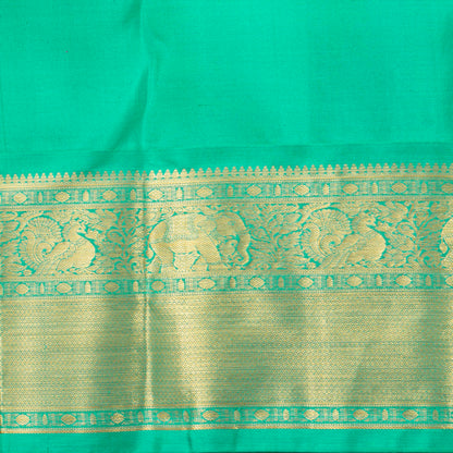Red And Sea Green Kanchipuram Silk Saree For Festive Wear PV MEN 224 - Silk Sari - Panjavarnam PV MEN 224