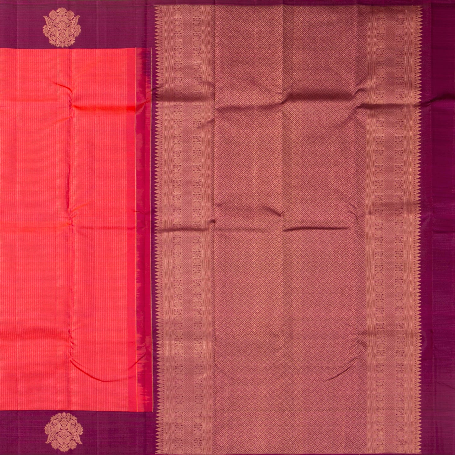 Pink And Magenta Kanchipuram Silk Saree For Festive Wear PV MEN 238 - Silk Sari - Panjavarnam PV MEN 238