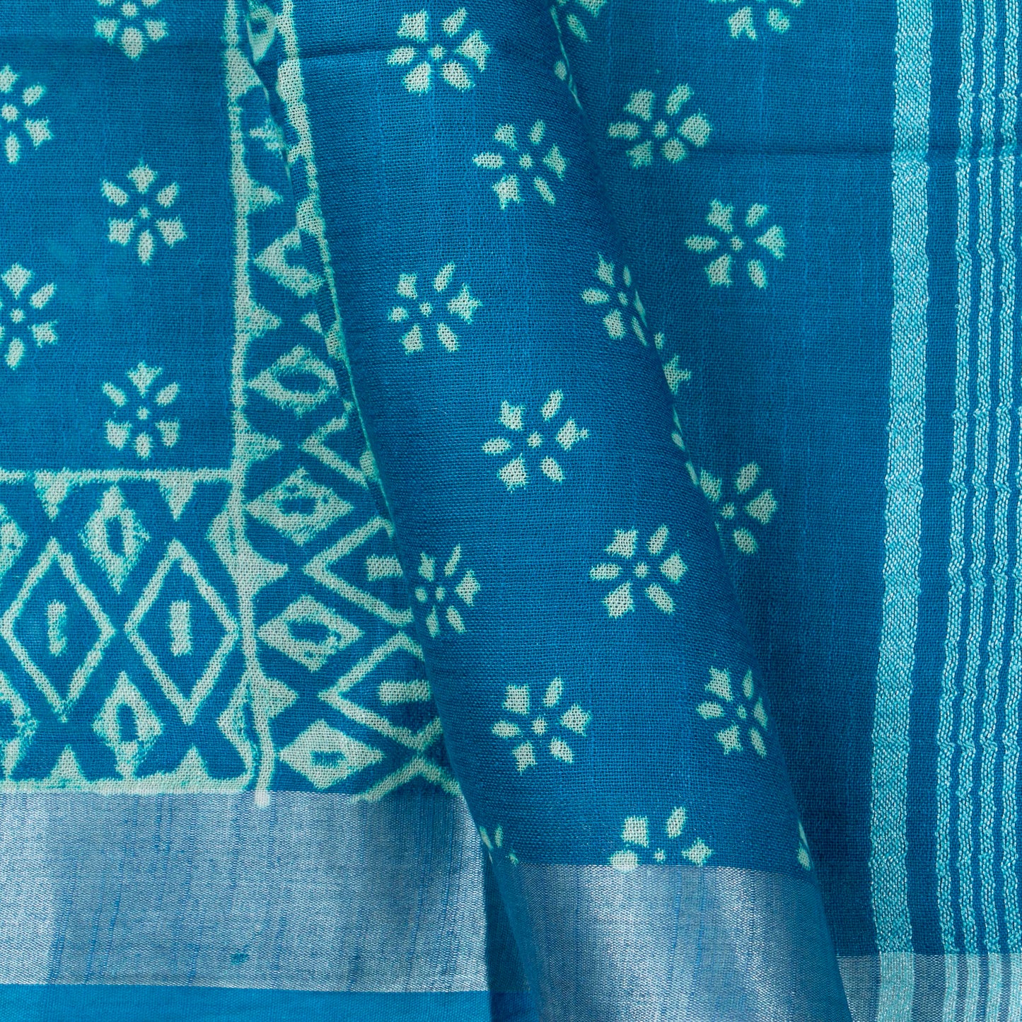 Blue Cotton Saree Handwoven PV YU 2066