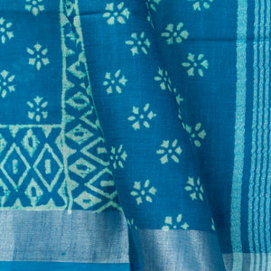 Blue Cotton Saree Handwoven PV YU 2066