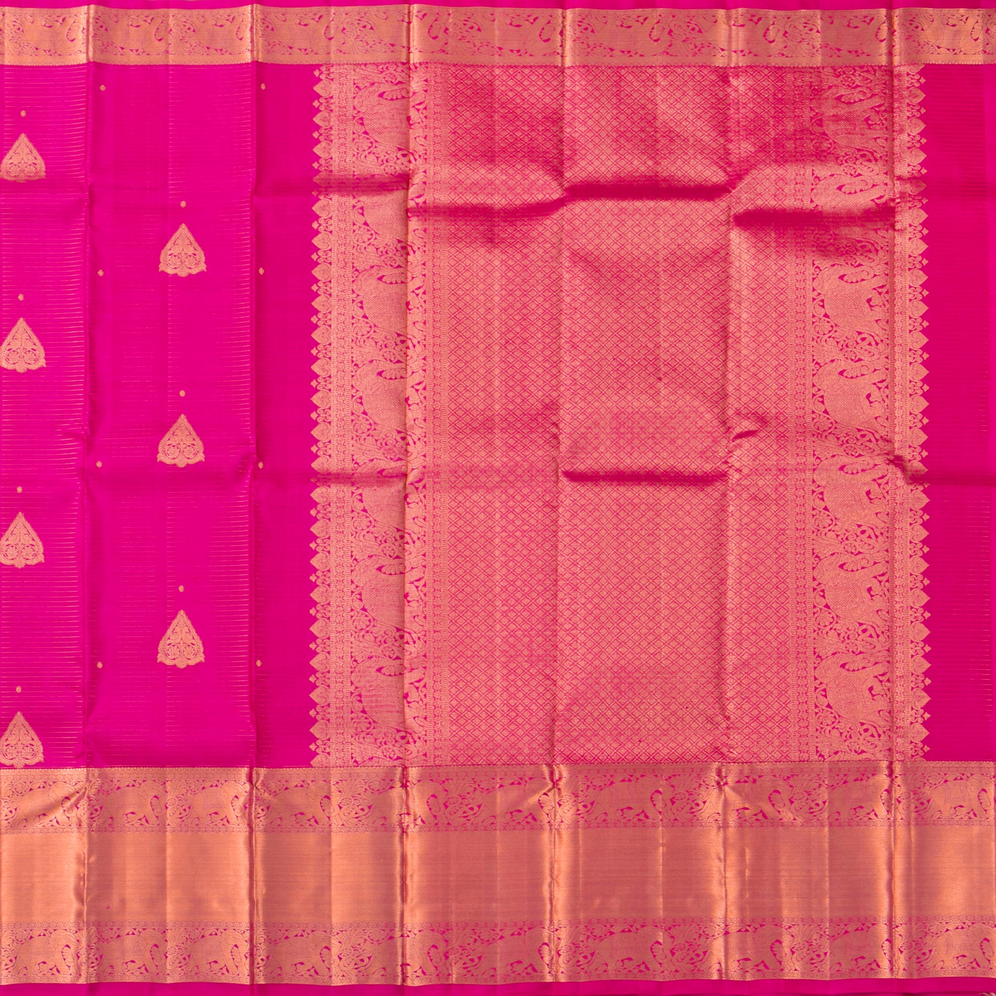 Pink Kanchipuram Silk Saree For Bridal Wear PV MEN 245 - Silk Sari - Panjavarnam PV MEN 245