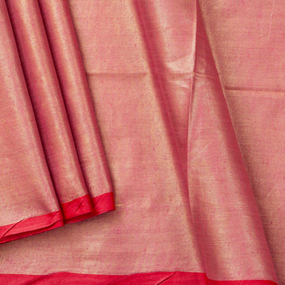 Red And Gold Tissue By linen Handwoven Silk Saree PL 2092