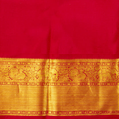 Brown And Red Kanchipuram Silk Saree For Festive Wear PV MEN 223