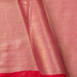 Red And Gold Tissue By linen Handwoven Silk Saree PL 2092