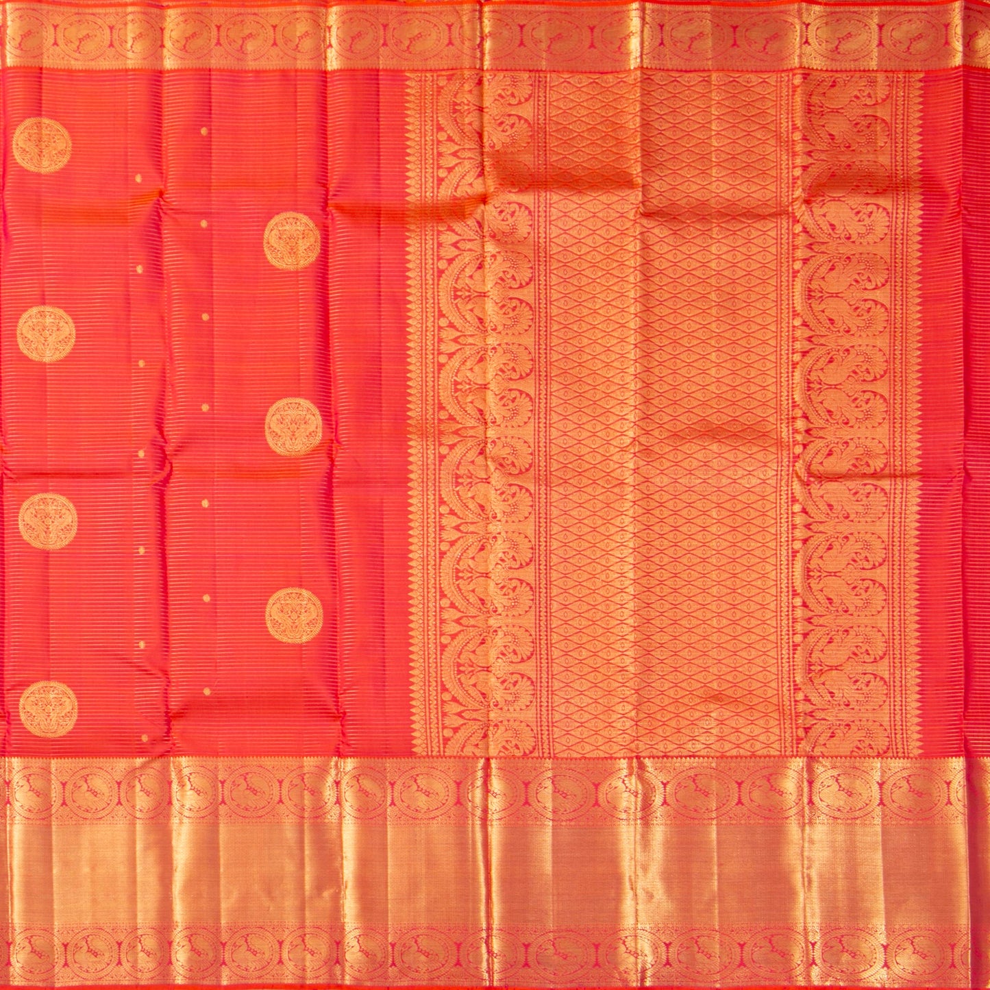 Red Kanchipuram Silk Saree For Bridal Wear PV MEN 250