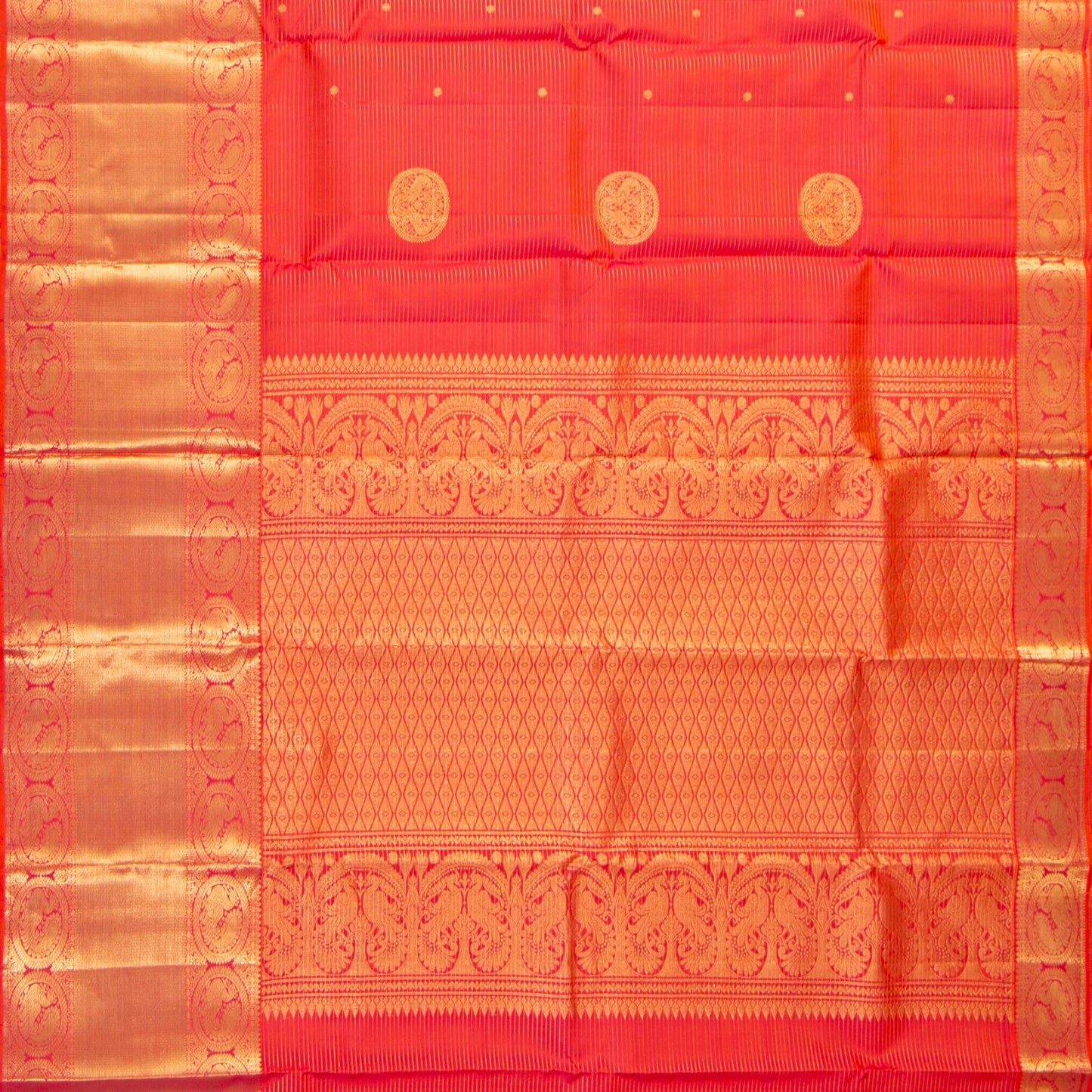 Red Kanchipuram Silk Saree For Bridal Wear PV MEN 250