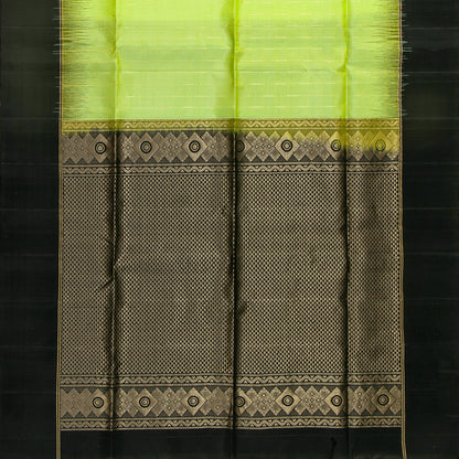 Green And Black Handwoven Soft Silk Saree Pure Silk For Festive Wear PV NYC 1689